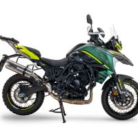 Pot echappement compatible avec Benelli Trk 702 X 2023-2024, Dual Inox, Échappement légal, homologué,silencieux avec db killer amovible et tuyau de liaison spécifique 