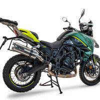Pot echappement compatible avec Benelli Trk 702 X 2023-2024, Dual Inox, Échappement légal, homologué,silencieux avec db killer amovible et tuyau de liaison spécifique 