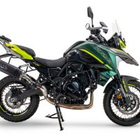 Pot echappement compatible avec Benelli Trk 702 2023-2024, Dual Poppy, Échappement légal, homologué,silencieux avec db killer amovible et tuyau de liaison spécifique 