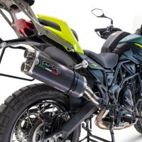 Pot echappement compatible avec Benelli Trk 702 2023-2024, Dual Poppy, Échappement légal, homologué,silencieux avec db killer amovible et tuyau de liaison spécifique 