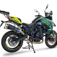 Pot echappement compatible avec Benelli Trk 702 2023-2024, Dual Poppy, Échappement légal, homologué,silencieux avec db killer amovible et tuyau de liaison spécifique 