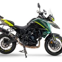 Pot echappement compatible avec Benelli Trk 702 X 2023-2024, Furore Evo4 Nero, Échappement légal, homologué,silencieux avec db killer amovible et tuyau de liaison spécifique 