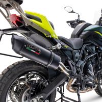 Pot echappement compatible avec Benelli Trk 702 X 2023-2024, Furore Evo4 Nero, Échappement légal, homologué,silencieux avec db killer amovible et tuyau de liaison spécifique 