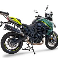 Pot echappement compatible avec Benelli Trk 702 X 2023-2024, Furore Evo4 Nero, Échappement légal, homologué,silencieux avec db killer amovible et tuyau de liaison spécifique 
