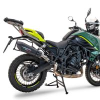 GPR pot echappement compatible avec  Benelli Trk 702 X 2023-2024, New Grand Prix Evo Black Titanium, Échappement légal, homologué,silencieux avec db killer amovible et tuyau de liaison spécifique 
