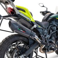 GPR pot echappement compatible avec  Benelli Trk 702 X 2023-2024, New Grand Prix Evo Black Titanium, Échappement légal, homologué,silencieux avec db killer amovible et tuyau de liaison spécifique 