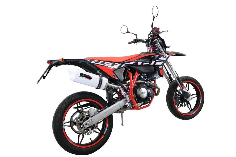 Pot echappement compatible avec Beta RR 125 4T Enduro 2021-2024, Albus Evo4, Pot Échappement slip-on homologué, légal, avec db killer amovible, tuyau de liaison et catalyseur 