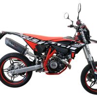 Pot echappement compatible avec Beta RR 125 4T Motard 2021-2024, Furore Evo4 Nero, Pot Échappement slip-on homologué, légal, avec db killer amovible, tuyau de liaison et catalyseur 
