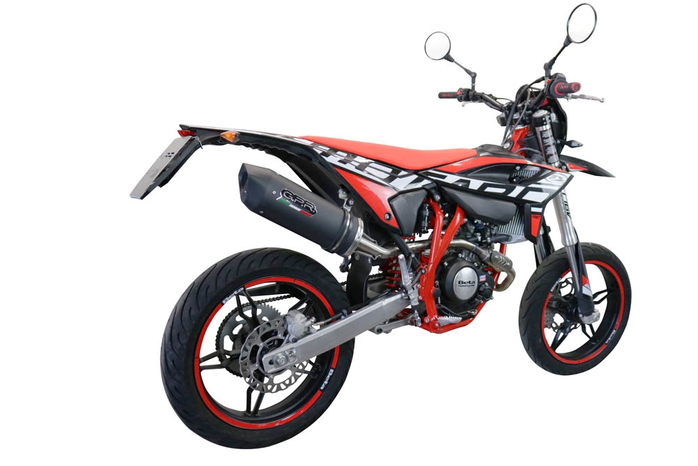 Pot echappement compatible avec Beta RR 125 4T Motard 2021-2024, Furore Evo4 Nero, Pot Échappement slip-on homologué, légal, avec db killer amovible, tuyau de liaison et catalyseur 