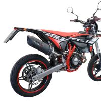 Pot echappement compatible avec Beta RR 125 4T Motard 2021-2024, Furore Evo4 Nero, Pot Échappement slip-on homologué, légal, avec db killer amovible, tuyau de liaison et catalyseur 