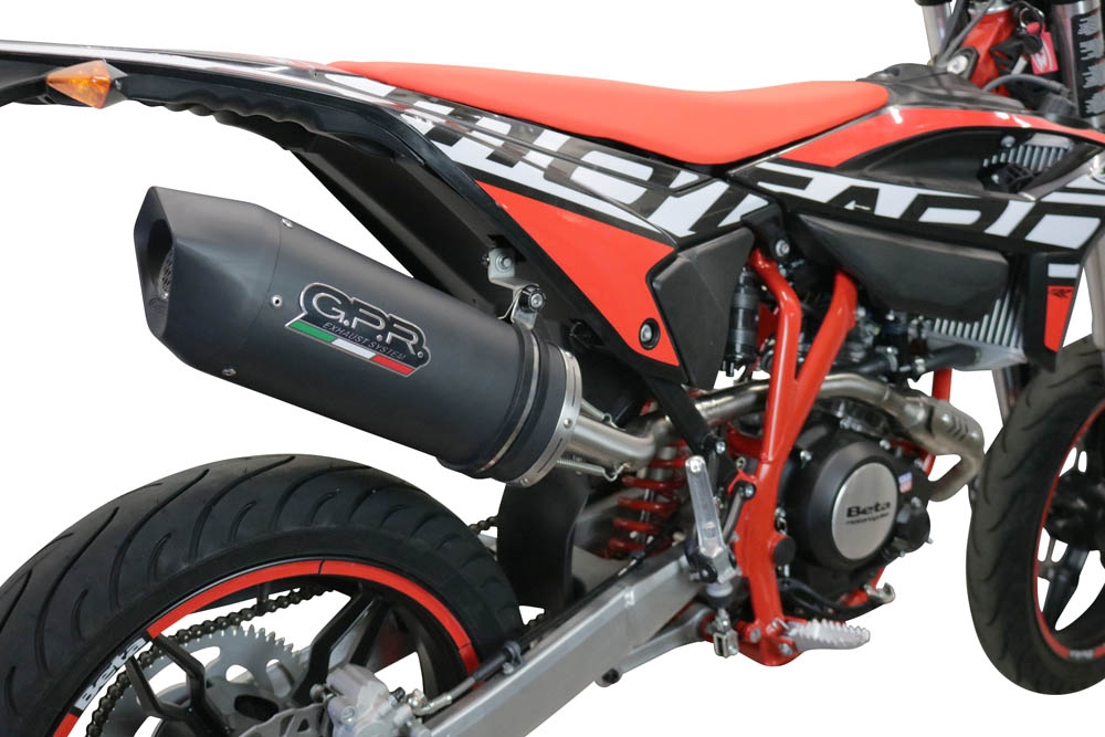 Pot echappement compatible avec Beta RR 125 4T Motard 2021-2024, Furore Evo4 Nero, Pot Échappement slip-on homologué, légal, avec db killer amovible, tuyau de liaison et catalyseur 