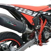 Pot echappement compatible avec Beta RR 125 4T Motard 2021-2024, Furore Evo4 Nero, Pot Échappement slip-on homologué, légal, avec db killer amovible, tuyau de liaison et catalyseur 