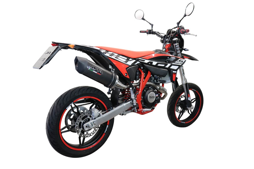 Pot echappement compatible avec Beta RR 125 4T Motard 2021-2024, Furore Evo4 Poppy, Échappement légal, homologué,silencieux avec catalyseur, db killer amovible et tuyau de liaison spécifique 