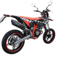 Pot echappement compatible avec Beta RR 125 4T Motard 2021-2024, Furore Evo4 Poppy, Échappement légal, homologué,silencieux avec catalyseur, db killer amovible et tuyau de liaison spécifique 