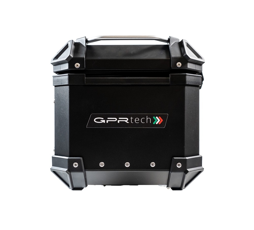 GPR TECH TOP CASE ALPI-TECH 26 LT. NOIR Top case en aluminium, avec Dossier souple, couleur noire avec plaque universelle incluse Capacité Litres 26
