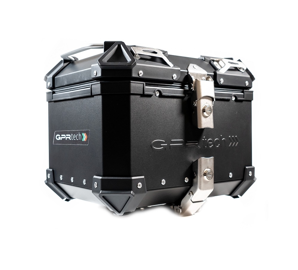 GPR TECH TOP CASE ALPI-TECH 26 LT. NOIR Top case en aluminium, avec Dossier souple, couleur noire avec plaque universelle incluse Capacité Litres 26