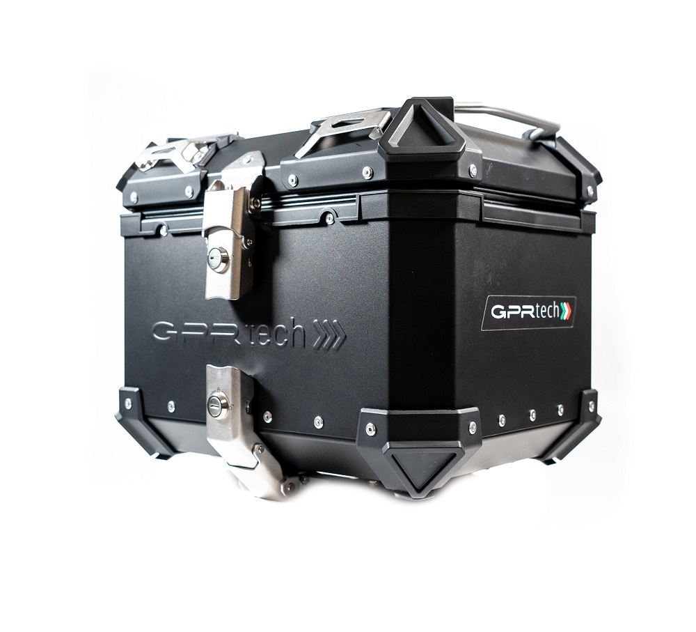 GPR TECH TOP CASE ALPI-TECH 26 LT. NOIR Top case en aluminium, avec Dossier souple, couleur noire avec plaque universelle incluse Capacité Litres 26