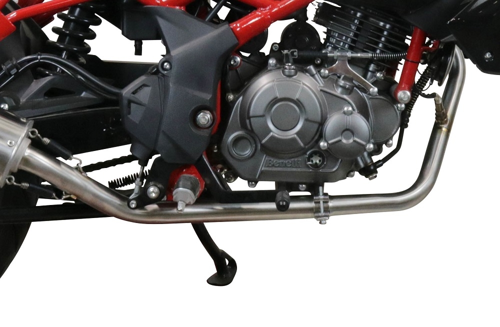 Pot echappement compatible avec Benelli Bn 125 2021-2024, M3 Inox , Homologué et légal, système d'échappement complet avec catalyseur et db killer amovible 