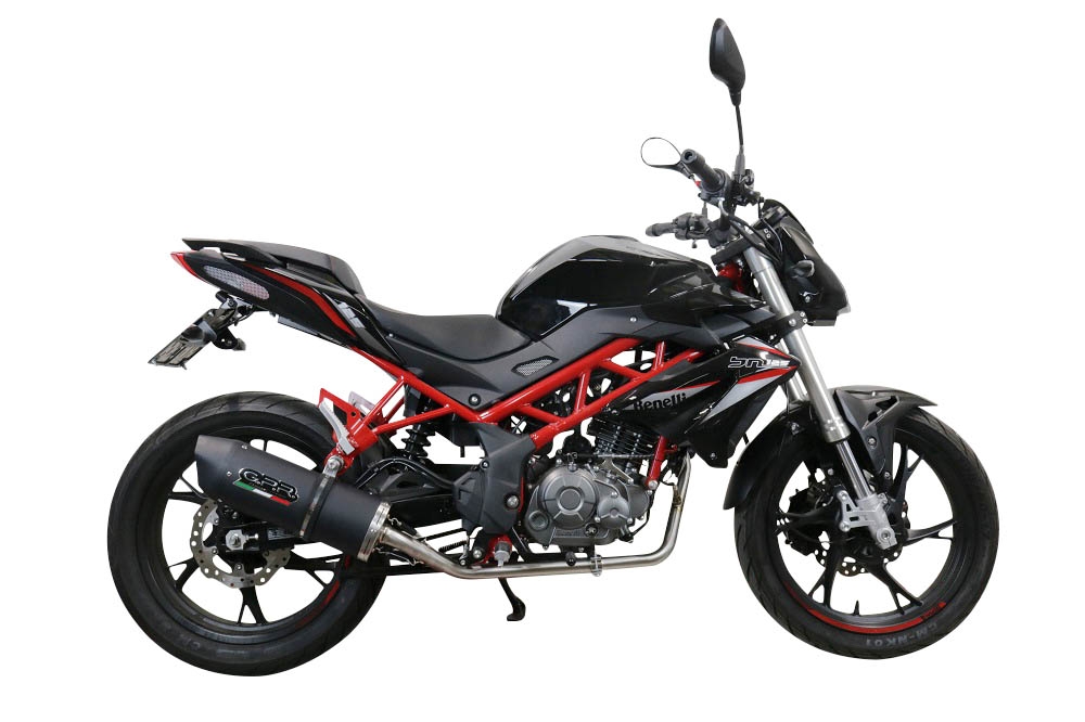 Pot echappement compatible avec Benelli Bn 125 2021-2024, Furore Evo4 Nero, Homologué et légal, système d'échappement complet avec catalyseur et db killer amovible 