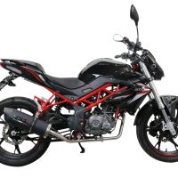 Pot echappement compatible avec Benelli Bn 125 2021-2024, Furore Evo4 Nero, Homologué et légal, système d'échappement complet avec catalyseur et db killer amovible 