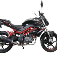 Pot echappement compatible avec Benelli Bn 125 2021-2024, M3 Black Titanium, Homologué et légal, système d'échappement complet avec catalyseur et db killer amovible 
