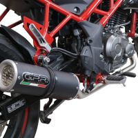 Pot echappement compatible avec Benelli Bn 125 2021-2024, M3 Black Titanium, Homologué et légal, système d'échappement complet avec catalyseur et db killer amovible 