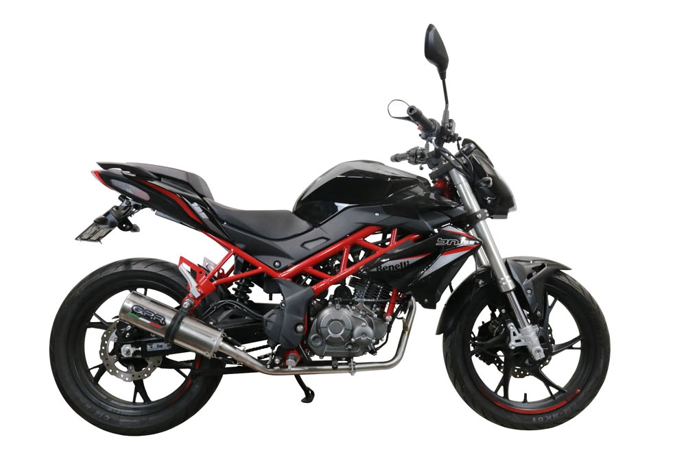 Pot echappement compatible avec Benelli Bn 125 2021-2024, M3 Inox , Homologué et légal, système d'échappement complet avec catalyseur et db killer amovible 