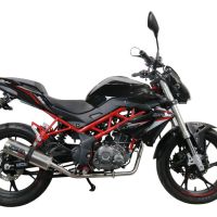 Pot echappement compatible avec Benelli Bn 125 2021-2024, M3 Inox , Homologué et légal, système d'échappement complet avec catalyseur et db killer amovible 