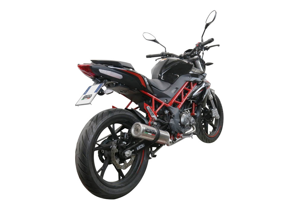 Pot echappement compatible avec Benelli Bn 125 2021-2024, M3 Inox , Homologué et légal, système d'échappement complet avec catalyseur et db killer amovible 