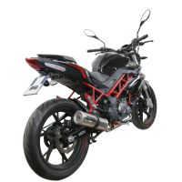 Pot echappement compatible avec Benelli Bn 125 2021-2024, M3 Inox , Homologué et légal, système d'échappement complet avec catalyseur et db killer amovible 