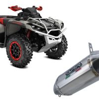 Pot echappement compatible avec Can Am Outlander 1000 V-Twin passo corto short chassis 2010-2023, PENTACROSS INOX, Échappement légal, homologué,silencieux avec db killer amovible et tuyau de liaison spécifique 