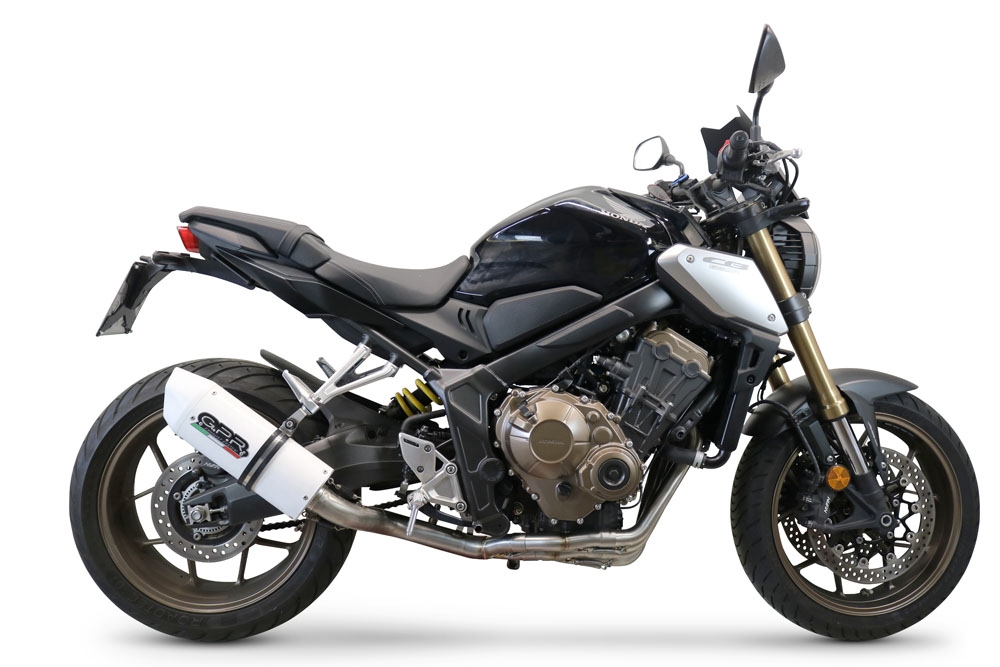 Pot echappement compatible avec Honda Cb 650 R 2019-2020, Albus Evo4, Homologué et légal, système d'échappement complet avec catalyseur et db killer amovible 