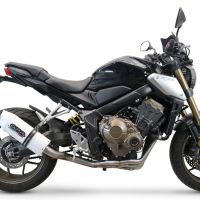Pot echappement compatible avec Honda Cb 650 R 2019-2020, Albus Evo4, Homologué et légal, système d'échappement complet avec catalyseur et db killer amovible 