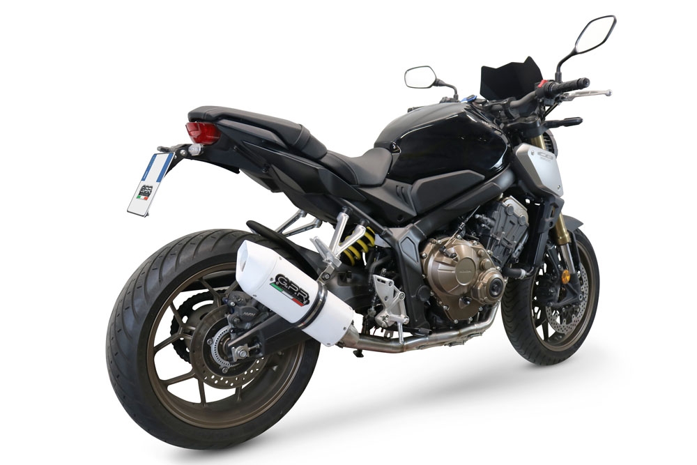 Pot echappement compatible avec Honda Cb 650 R 2019-2020, Albus Evo4, Homologué et légal, système d'échappement complet avec catalyseur et db killer amovible 