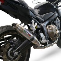 Pot echappement compatible avec Honda Cb 650 F 2017-2018, Deeptone Inox, Homologué et légal, système d'échappement complet avec catalyseur et db killer amovible 