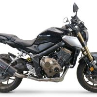 Pot echappement compatible avec Honda Cbr 650 F 2017-2018, Furore Evo4 Nero, Homologué et légal, système d'échappement complet avec catalyseur et db killer amovible 