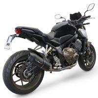 Pot echappement compatible avec Honda Cbr 650 F 2017-2018, Furore Evo4 Nero, Homologué et légal, système d'échappement complet avec catalyseur et db killer amovible 