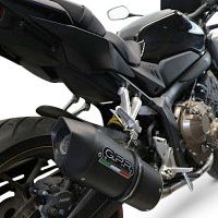 Pot echappement compatible avec Honda Cbr 650 F 2017-2018, Furore Evo4 Nero, Homologué et légal, système d'échappement complet avec catalyseur et db killer amovible 