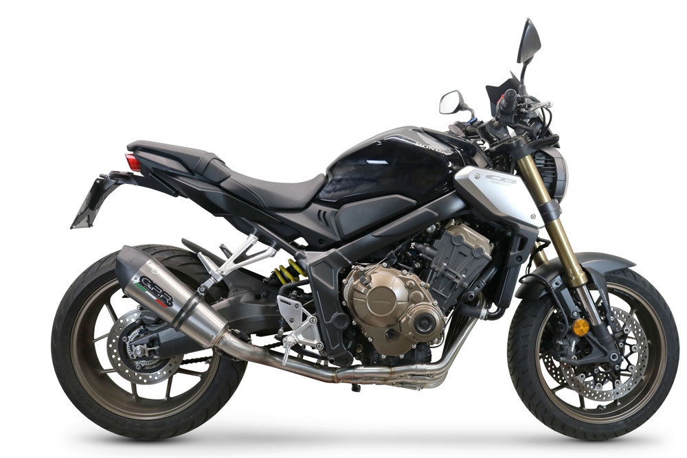 GPR pot echappement compatible avec  Honda Cbr 650 F 2014-2016, New Grand Prix Evo Titanium, Homologué et légal, système d'échappement complet avec catalyseur et db killer amovible 