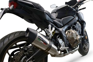 GPR pot echappement compatible avec  Honda Cbr 650 F 2014-2016, New Grand Prix Evo Titanium, Homologué et légal, système d'échappement complet avec catalyseur et db killer amovible 