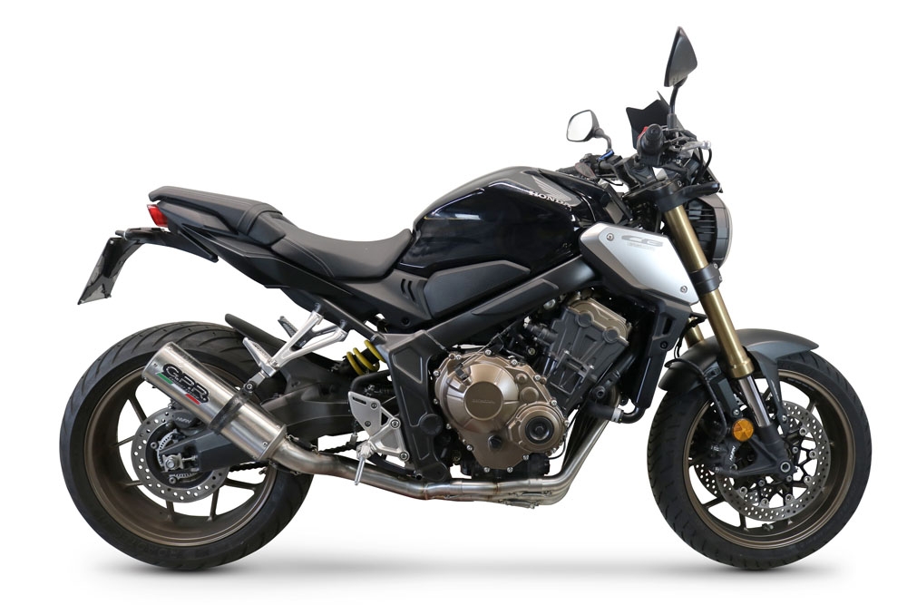 Pot echappement compatible avec Honda Cb 650 F 2014-2016, M3 Inox , Homologué et légal, système d'échappement complet avec catalyseur et db killer amovible 
