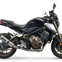 Pot echappement compatible avec Honda Cb 650 F 2014-2016, M3 Inox , Homologué et légal, système d'échappement complet avec catalyseur et db killer amovible 