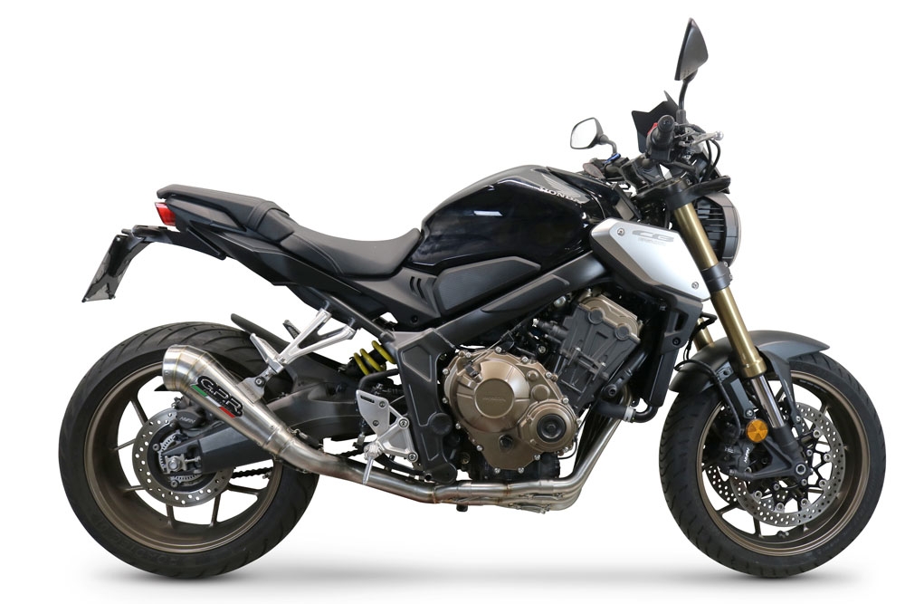 Pot echappement compatible avec Honda Cbr 650 F 2014-2016, Powercone Evo, Homologué et légal, système d'échappement complet avec catalyseur et db killer amovible 