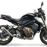 Pot echappement compatible avec Honda Cbr 650 F 2014-2016, Powercone Evo, Homologué et légal, système d'échappement complet avec catalyseur et db killer amovible 
