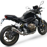 Pot echappement compatible avec Honda Cbr 650 F 2014-2016, Powercone Evo, Homologué et légal, système d'échappement complet avec catalyseur et db killer amovible 