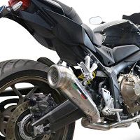 Pot echappement compatible avec Honda Cbr 650 F 2014-2016, Powercone Evo, Homologué et légal, système d'échappement complet avec catalyseur et db killer amovible 