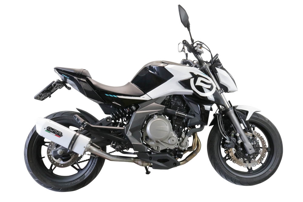 Pot echappement compatible avec Cf Moto 400 NK 2019-2020, Albus Evo4, Échappement légal, homologué,silencieux avec catalyseur, db killer amovible et tuyau de liaison spécifique 