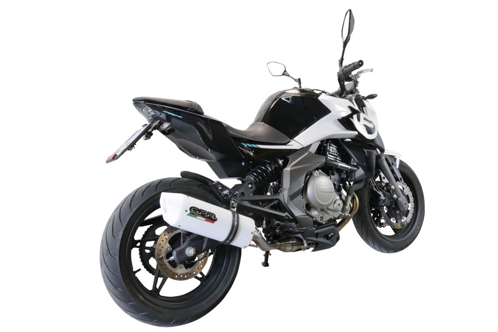 Pot echappement compatible avec Cf Moto 400 NK 2019-2020, Albus Evo4, Échappement légal, homologué,silencieux avec catalyseur, db killer amovible et tuyau de liaison spécifique 