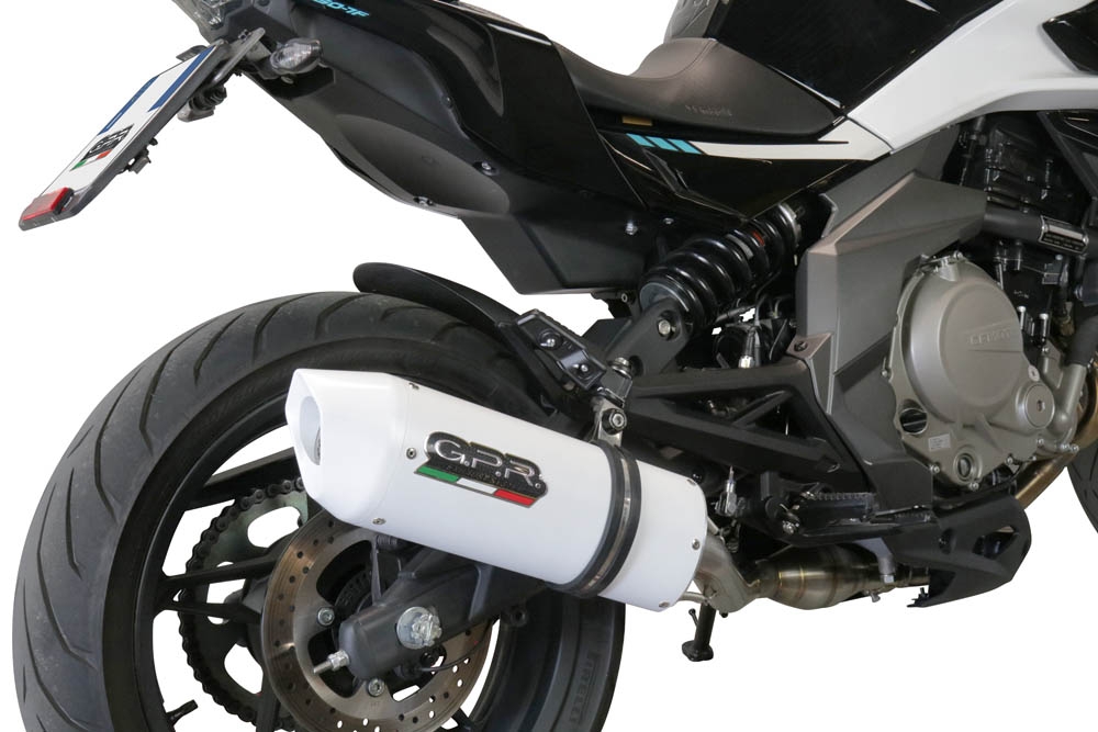 Pot echappement compatible avec Cf Moto 400 NK 2019-2020, Albus Evo4, Échappement légal, homologué,silencieux avec catalyseur, db killer amovible et tuyau de liaison spécifique 