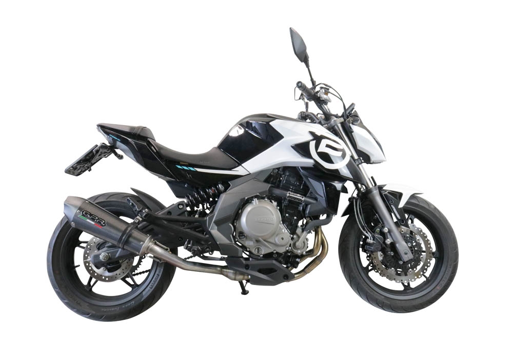 GPR pot echappement compatible avec  Cf Moto 650 Mt 2019-2020, New Grand Prix Evo Poppy, Échappement légal, homologué,silencieux avec catalyseur, db killer amovible et tuyau de liaison spécifique 